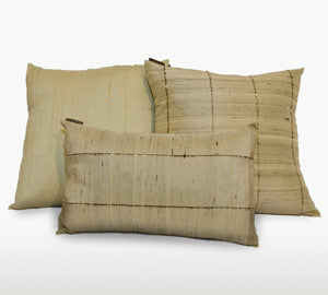 Raw Silk Stripe Pillow - Rectangle