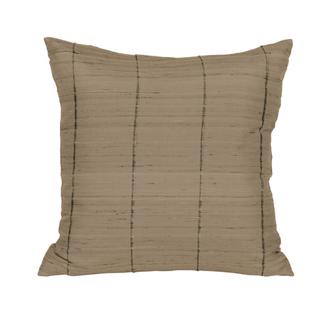 Raw Silk Stripe Pillow - Square