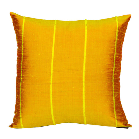 Raw Silk Stripe Pillow - Square