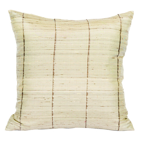Raw Silk Stripe Pillow - Square