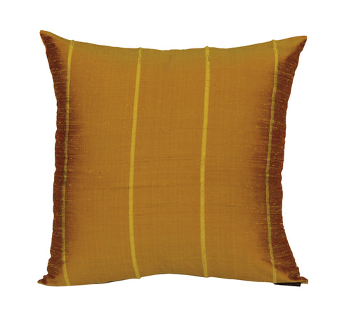 Raw Silk Stripe Pillow - Square