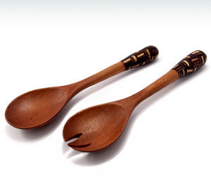 Inlaid Mahogany Serving Set