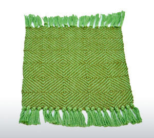 100% Alpaca Diamond Weave Throw - Green Swatch