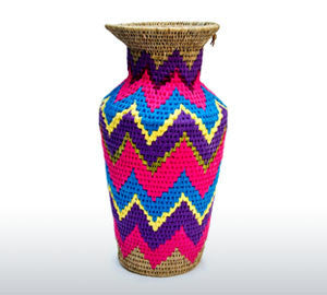 Zig Zag Woven Vase